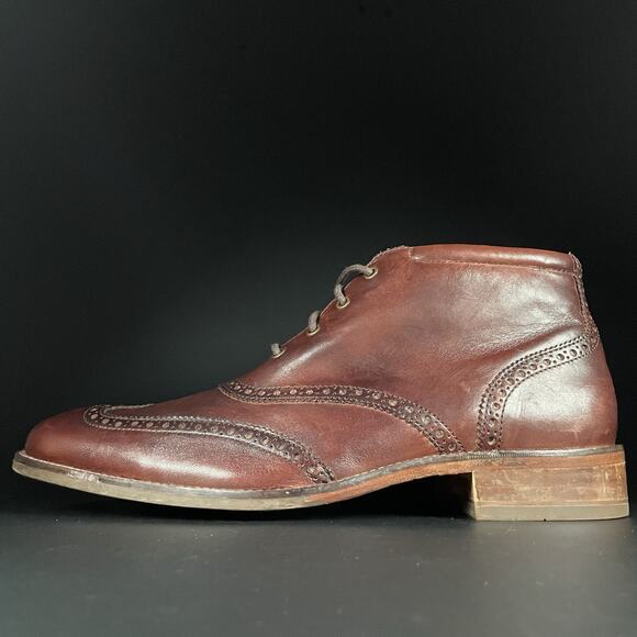 Cole Haan Liam Chukka II Men’s 10.5 Brown Leather Wingtip Ankle Boots Casual EUC - Picture 1 of 8